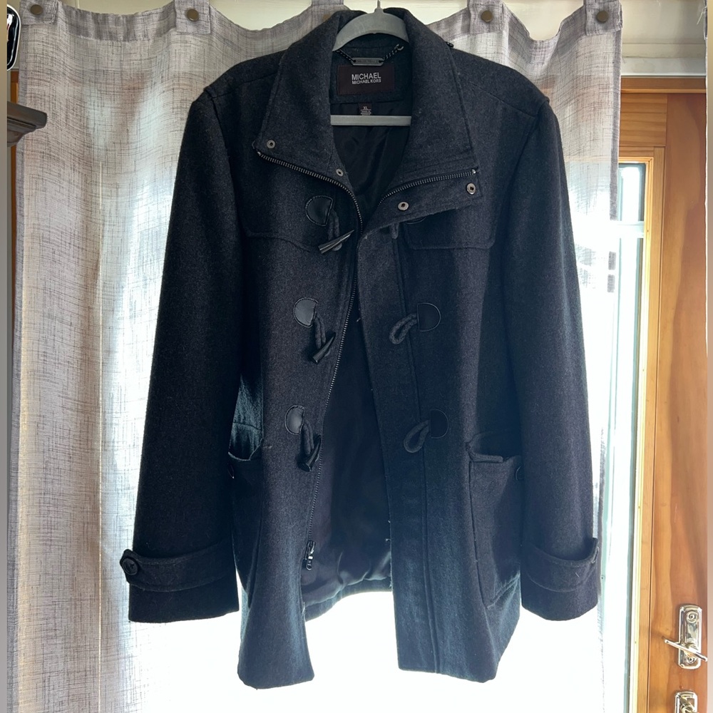Michael Kors Men's Black Wool Pea Coat